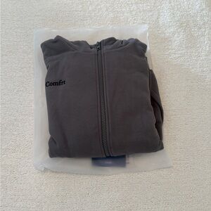 Comfit Men's Wolf Gray Cloud Full-Zip Sweater L